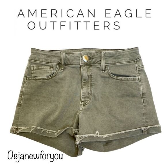American Eagle Army Green Jean Shorts - Picture 2 of 6